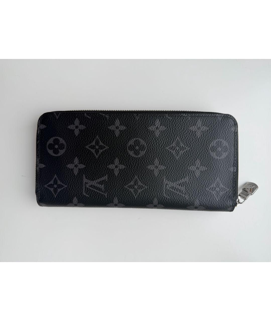 LOUIS VUITTON Черный кожаный кошелек, фото 2