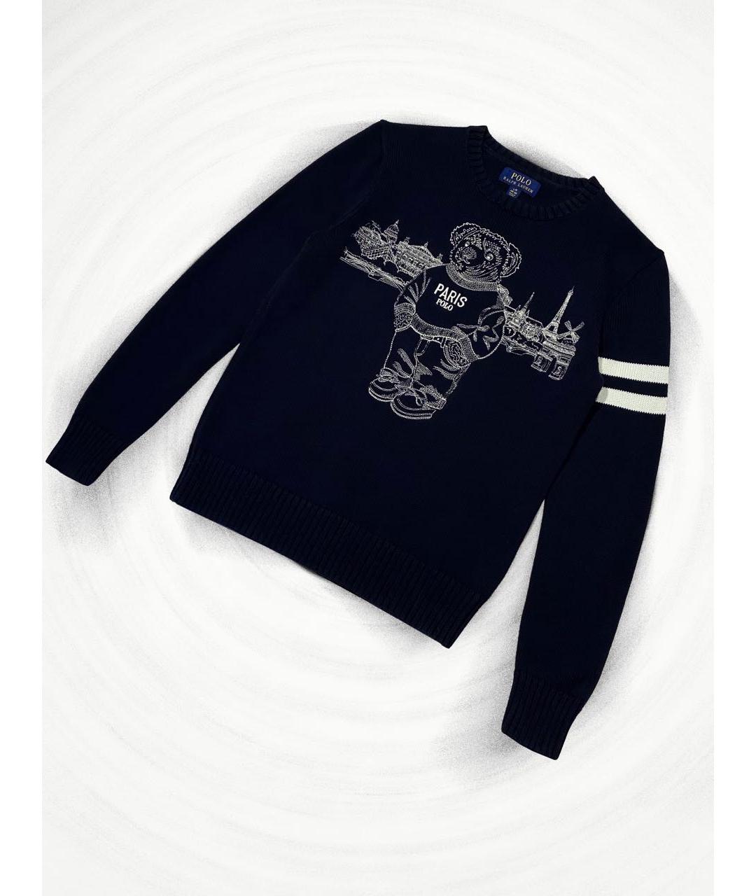 POLO RALPH LAUREN Темно-синий хлопковый джемпер / свитер, фото 2