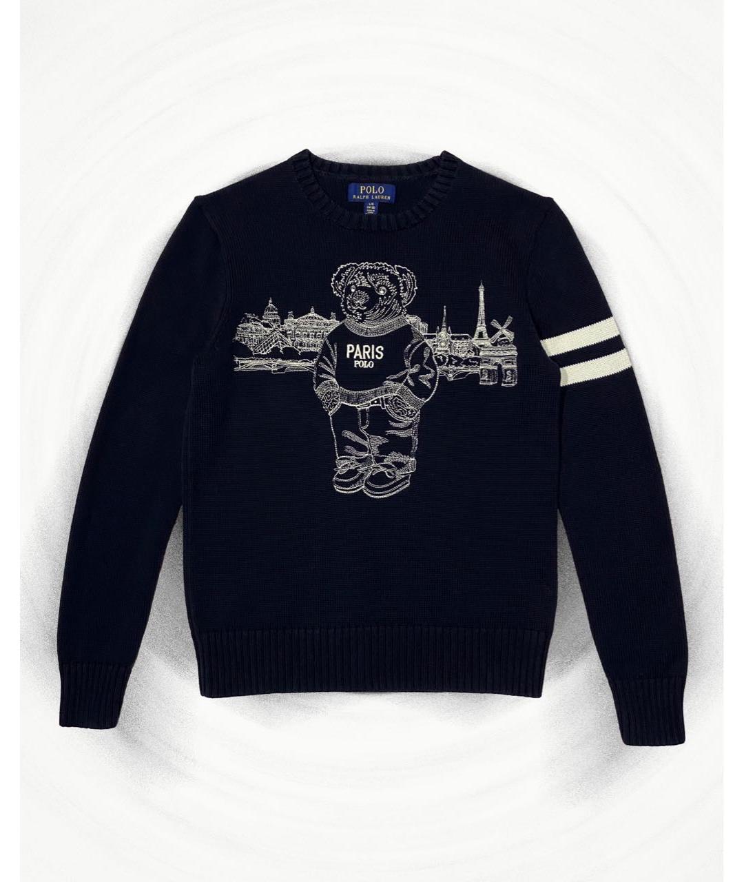 POLO RALPH LAUREN Темно-синий хлопковый джемпер / свитер, фото 9