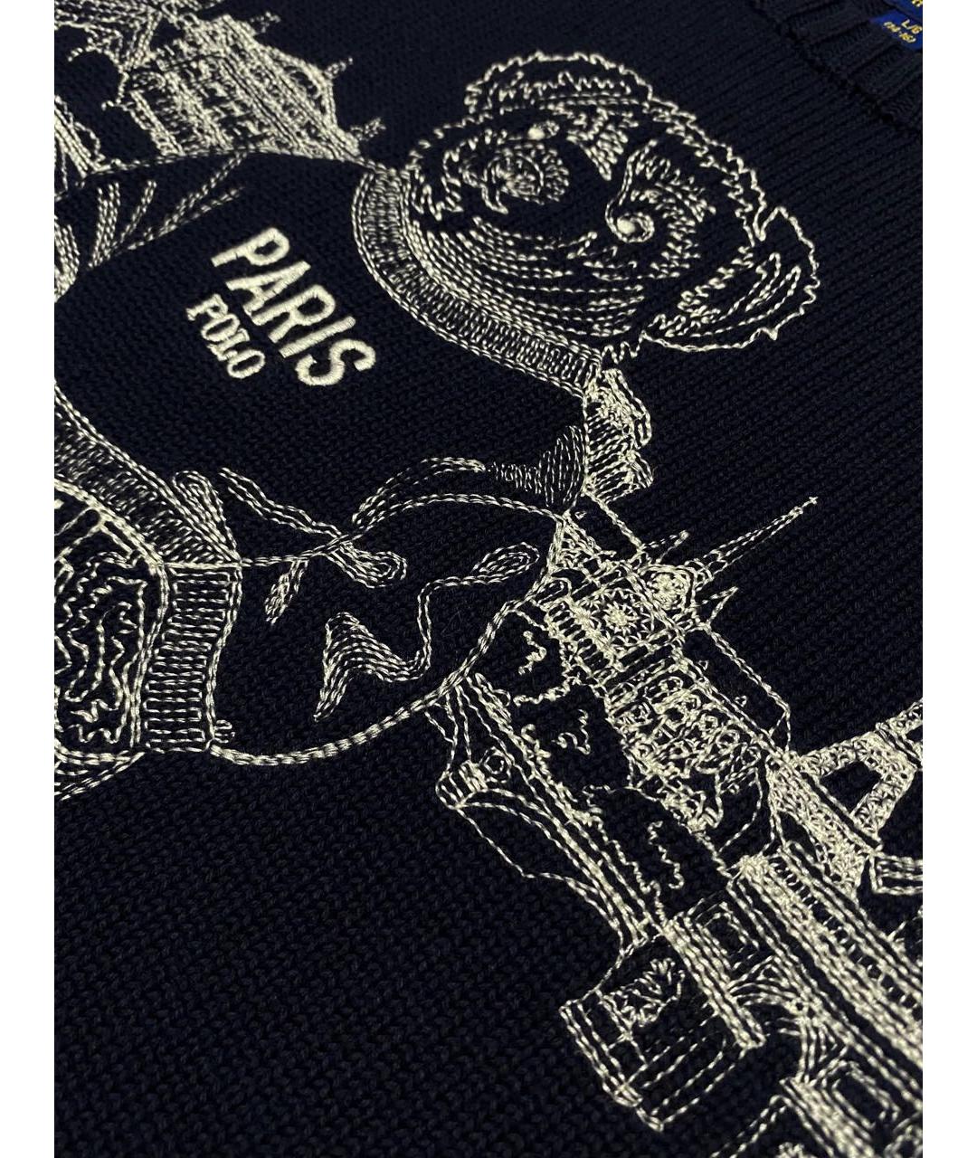 POLO RALPH LAUREN Темно-синий хлопковый джемпер / свитер, фото 4