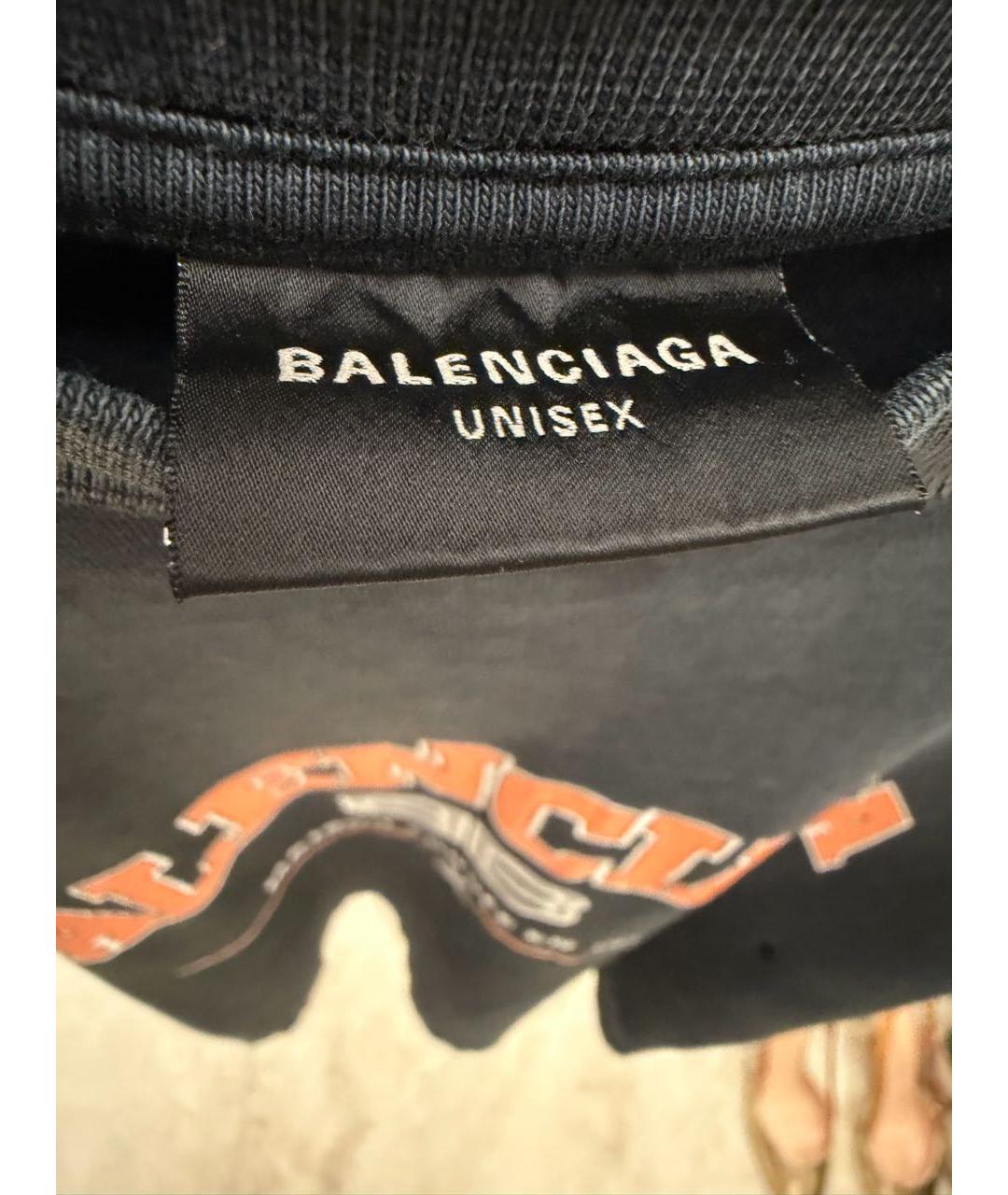 BALENCIAGA Черная хлопковая футболка, фото 3