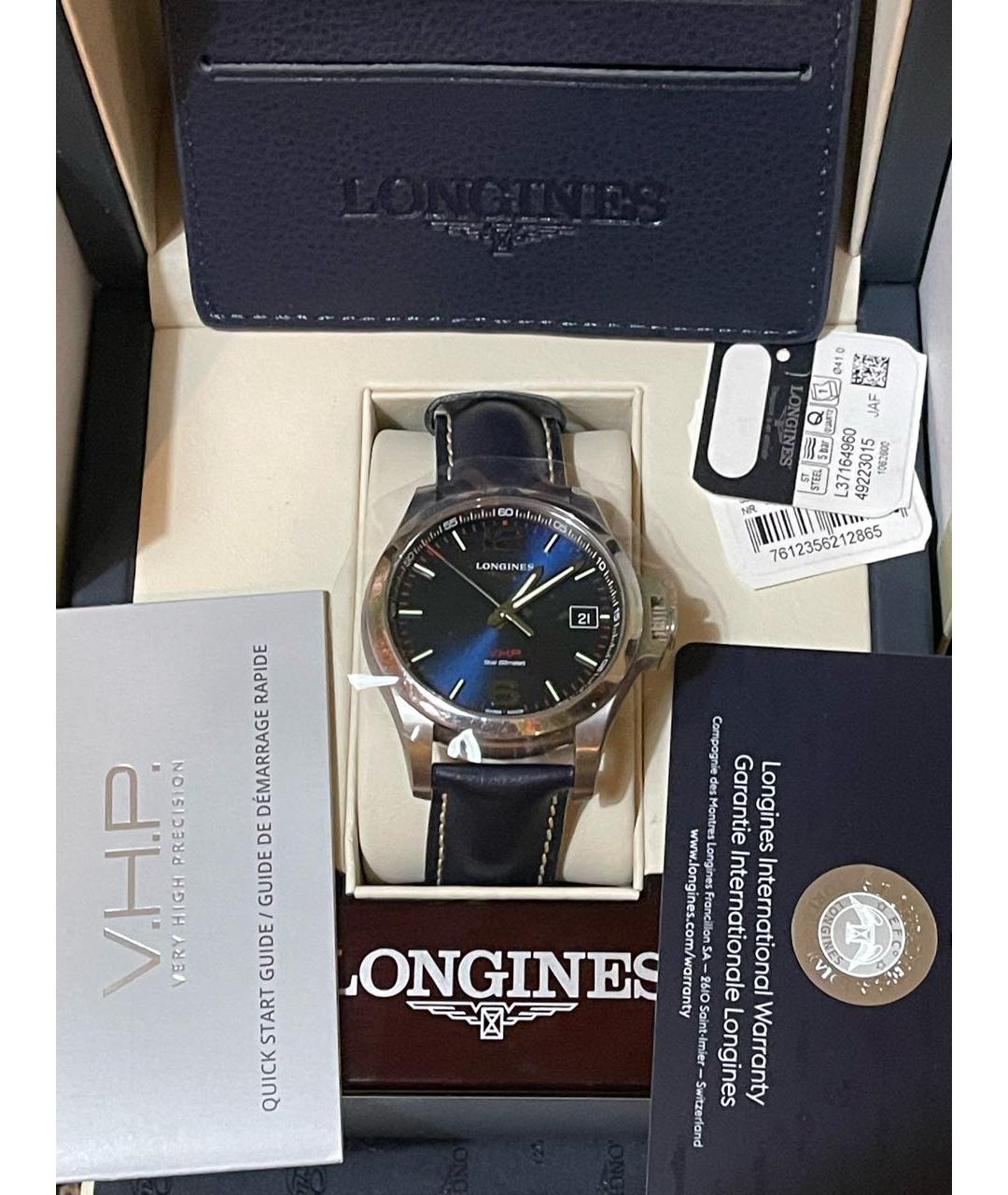 LONGINES Синие стальные часы, фото 2