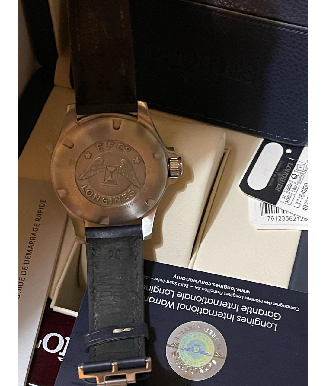 LONGINES Синие стальные часы, фото 3
