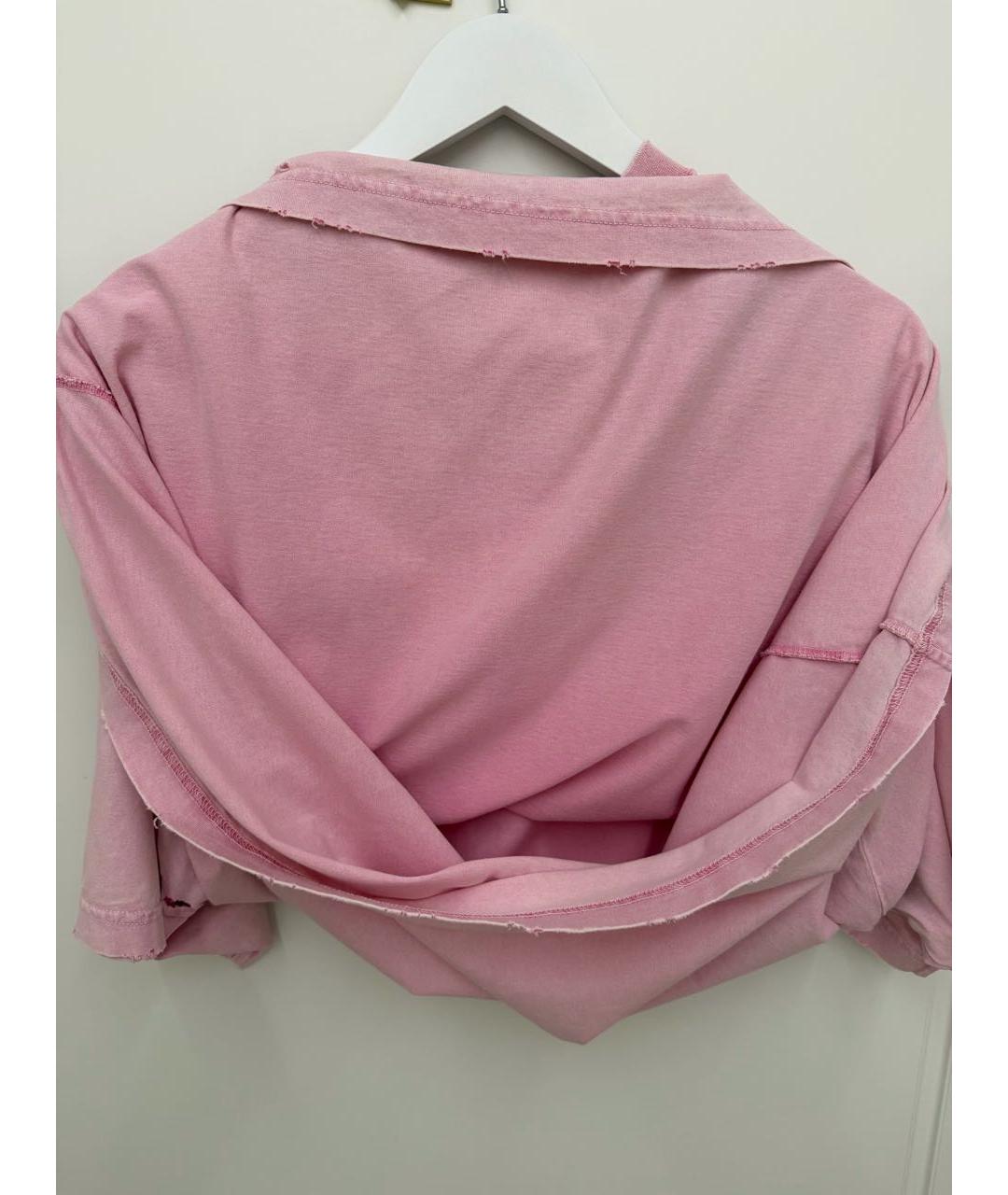 BALENCIAGA Розовая хлопковая футболка, фото 6