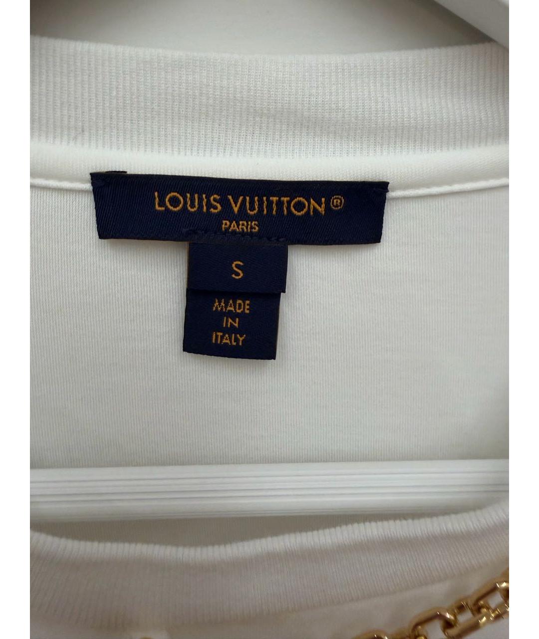 LOUIS VUITTON Белая хлопковая футболка, фото 4
