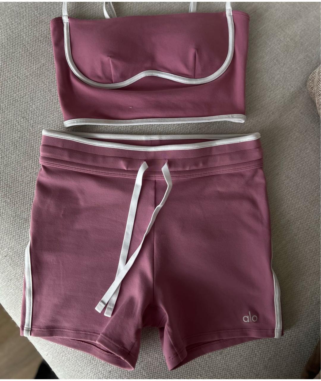 ALO YOGA Розовый синтетический спортивные костюмы, фото 4
