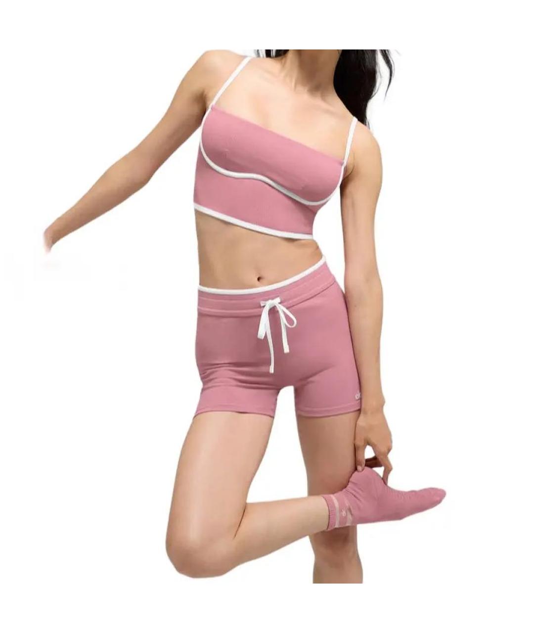 ALO YOGA Розовый синтетический спортивные костюмы, фото 3