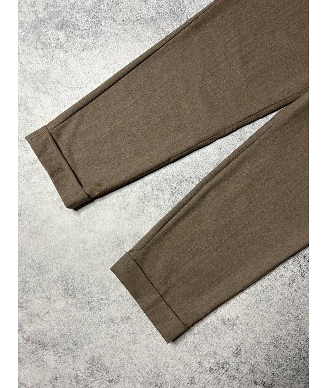 WEEKEND MAX MARA Коричневые шерстяные брюки узкие, фото 2