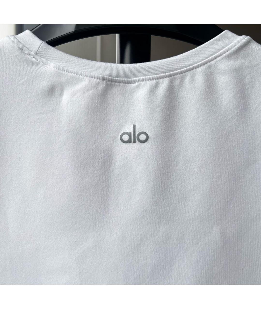 ALO YOGA Белая хлопковая футболка, фото 4