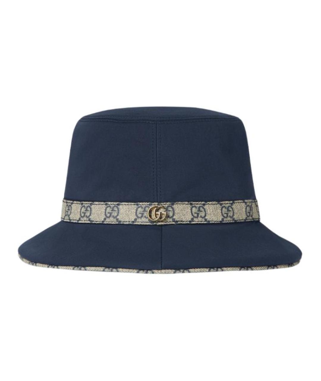 GUCCI Темно-синяя хлопковая шляпа, фото 1