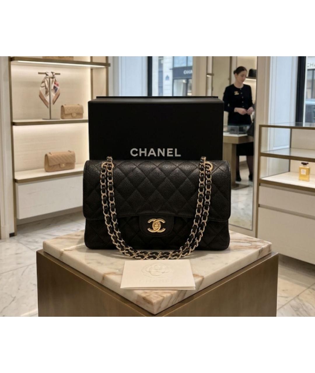 CHANEL Черная кожаная сумка тоут, фото 9