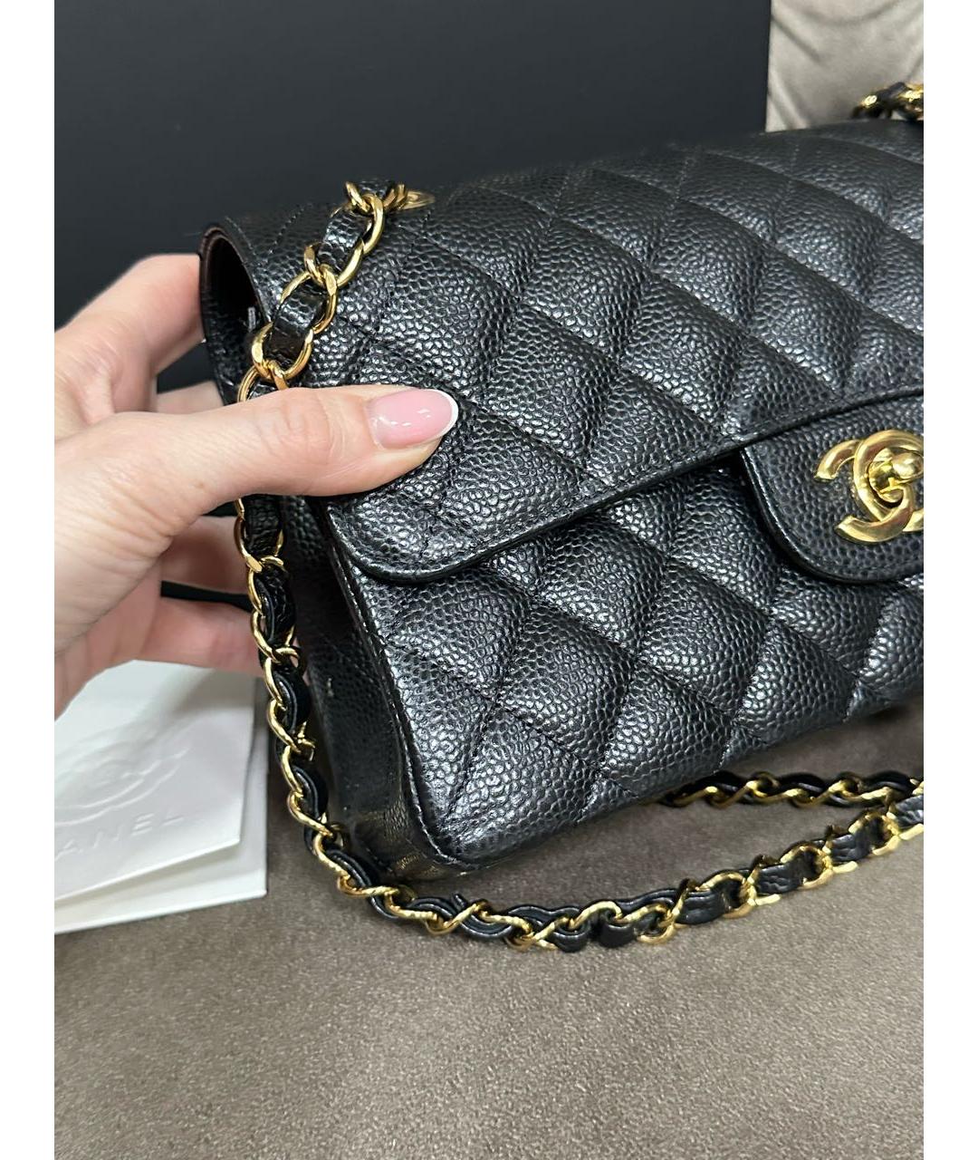 CHANEL Черная кожаная сумка тоут, фото 5