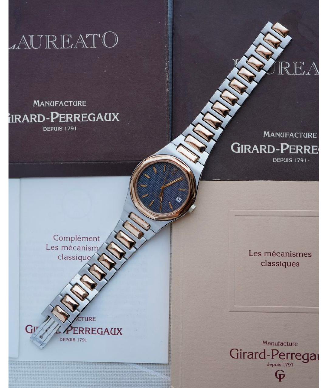 GIRARD PERREGAUX Темно-синие часы из желтого золота, фото 4