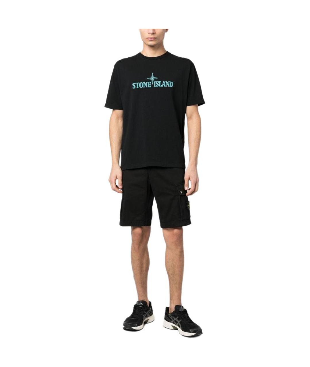 STONE ISLAND Черные шорты, фото 2