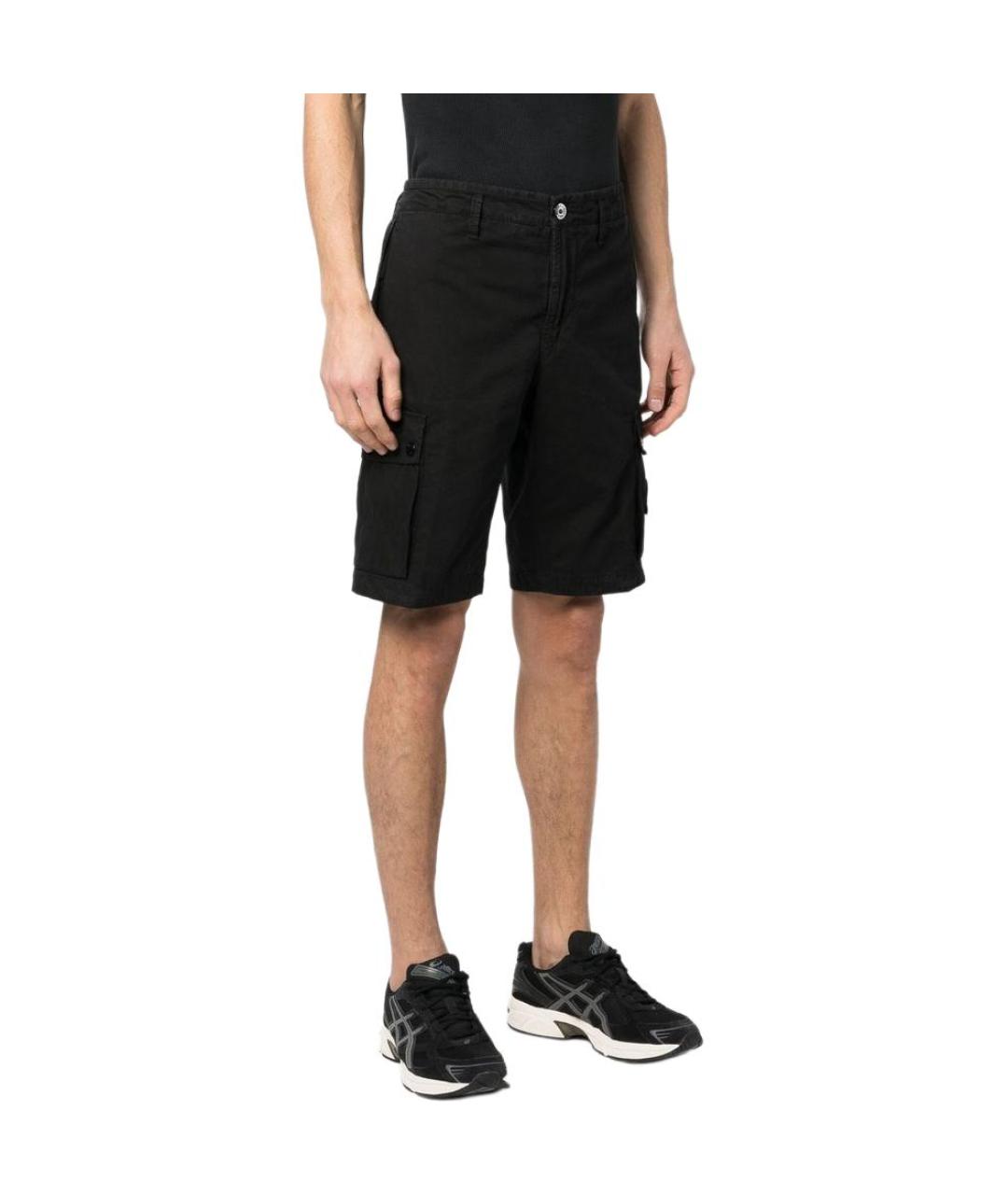 STONE ISLAND Черные шорты, фото 4