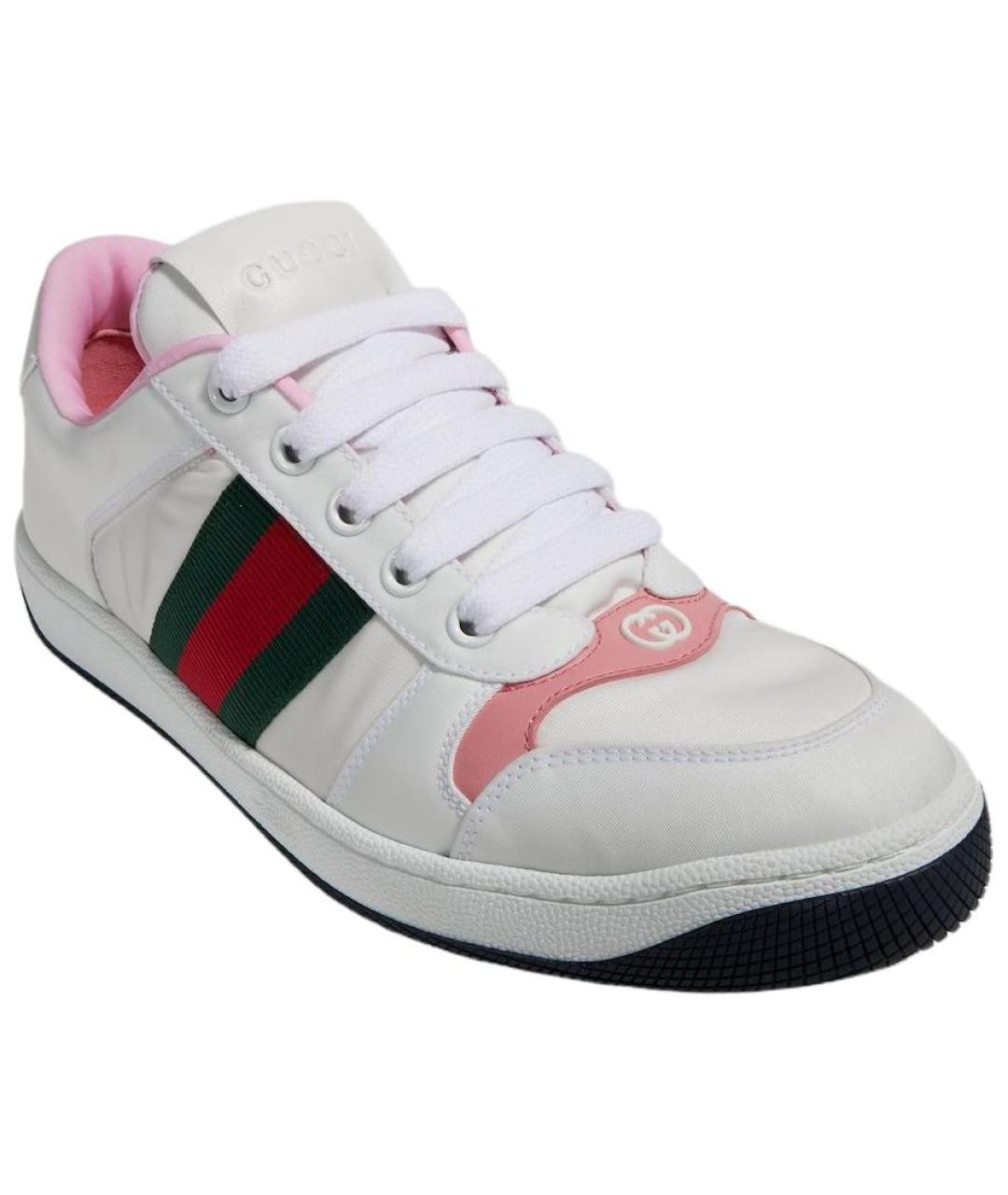 GUCCI Белые кожаные кроссовки, фото 3