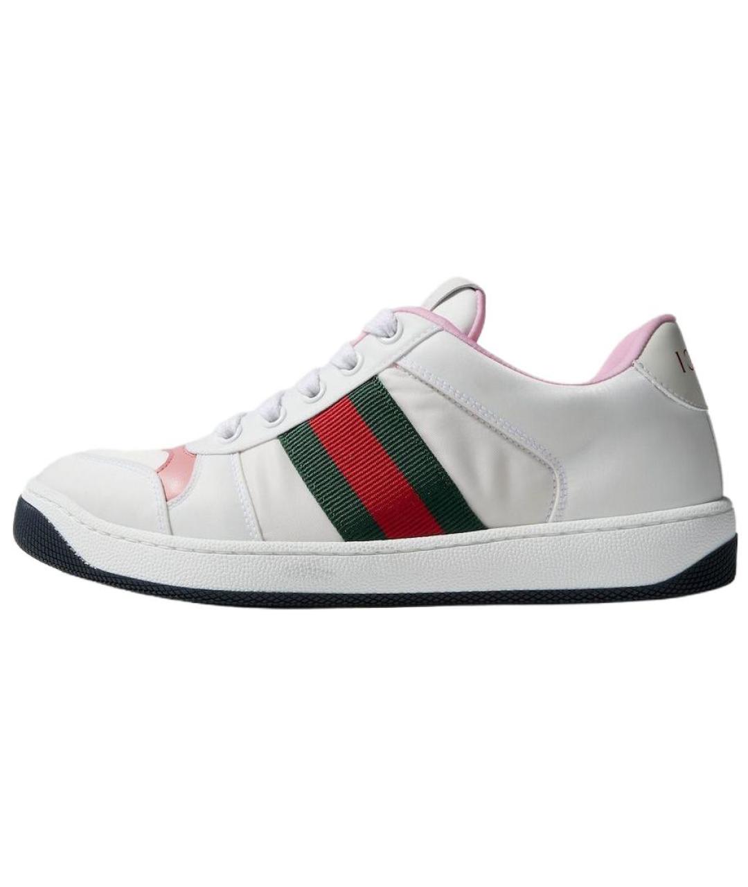 GUCCI Белые кожаные кроссовки, фото 2
