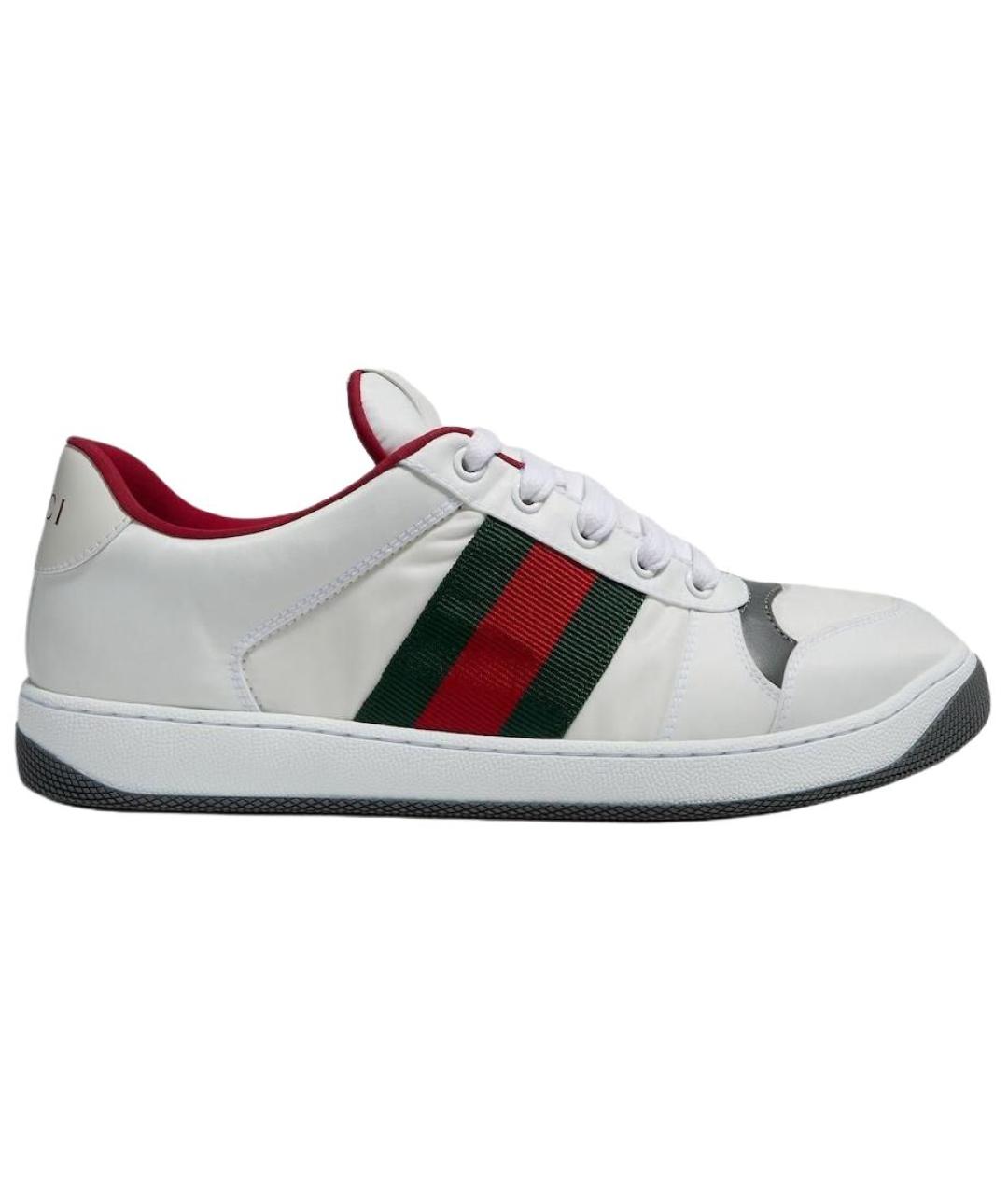GUCCI Белые кожаные низкие кроссовки / кеды, фото 1
