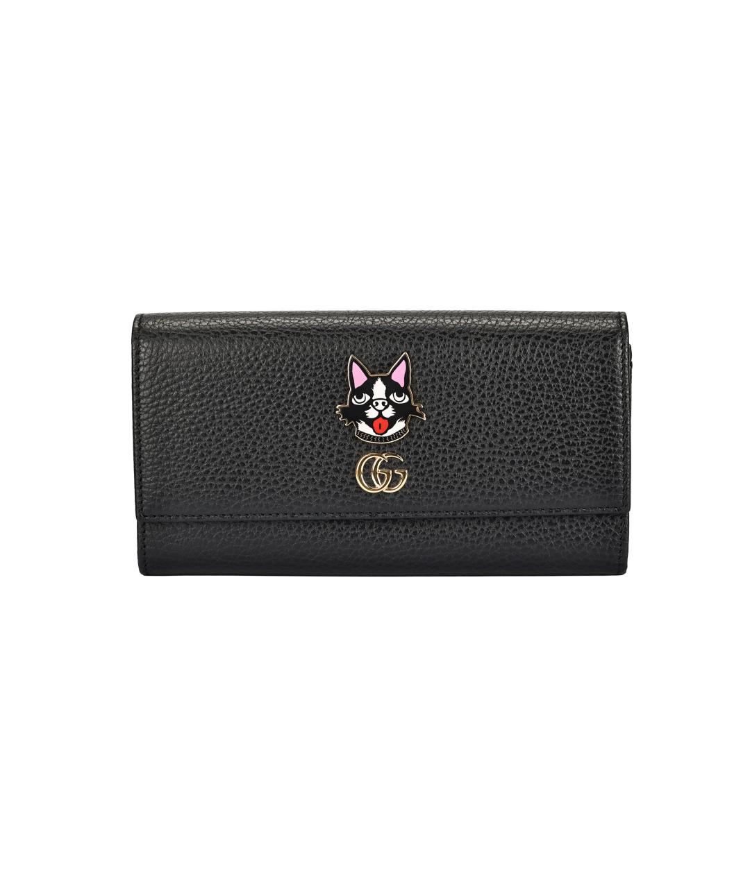 GUCCI Черный кожаный кошелек, фото 1