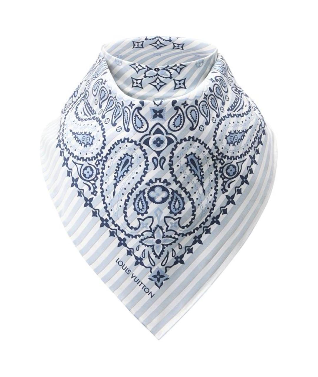 LOUIS VUITTON Голубой шарф, фото 2