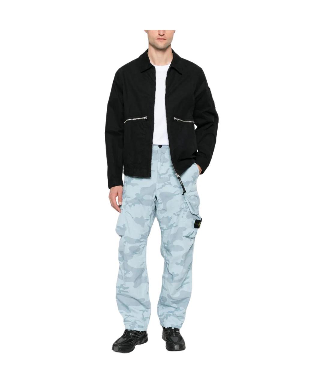 STONE ISLAND Голубые брюки чинос, фото 2
