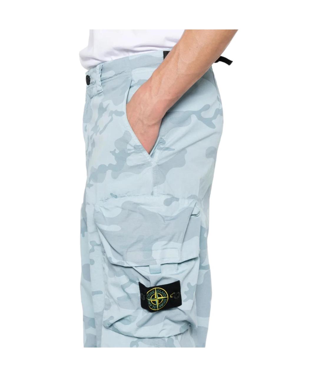 STONE ISLAND Голубые брюки чинос, фото 5