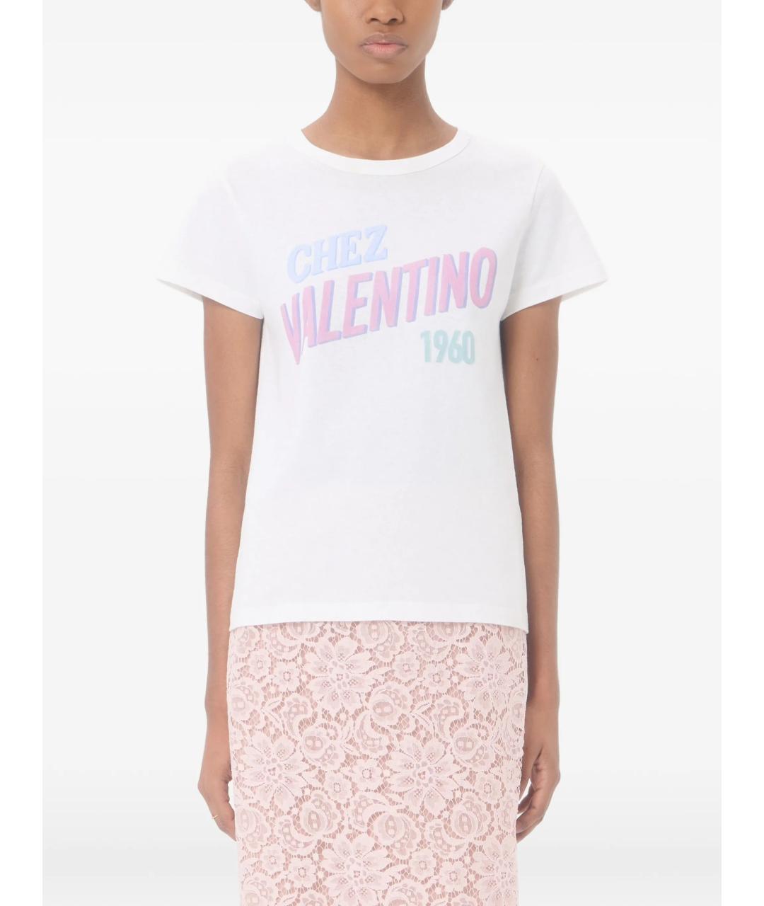 VALENTINO Белая хлопковая футболка, фото 3