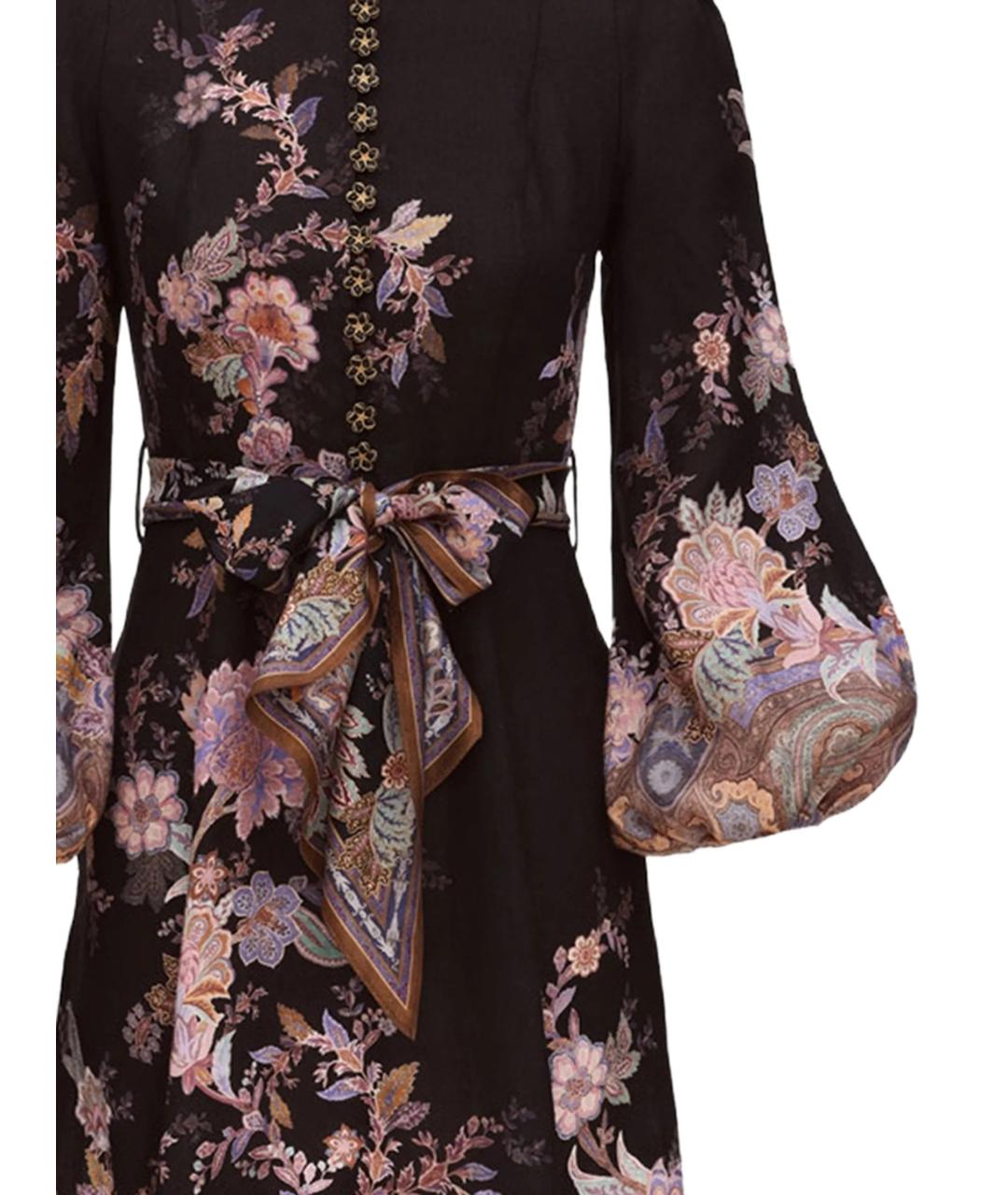 ZIMMERMANN Черное льняное коктейльное платье, фото 2