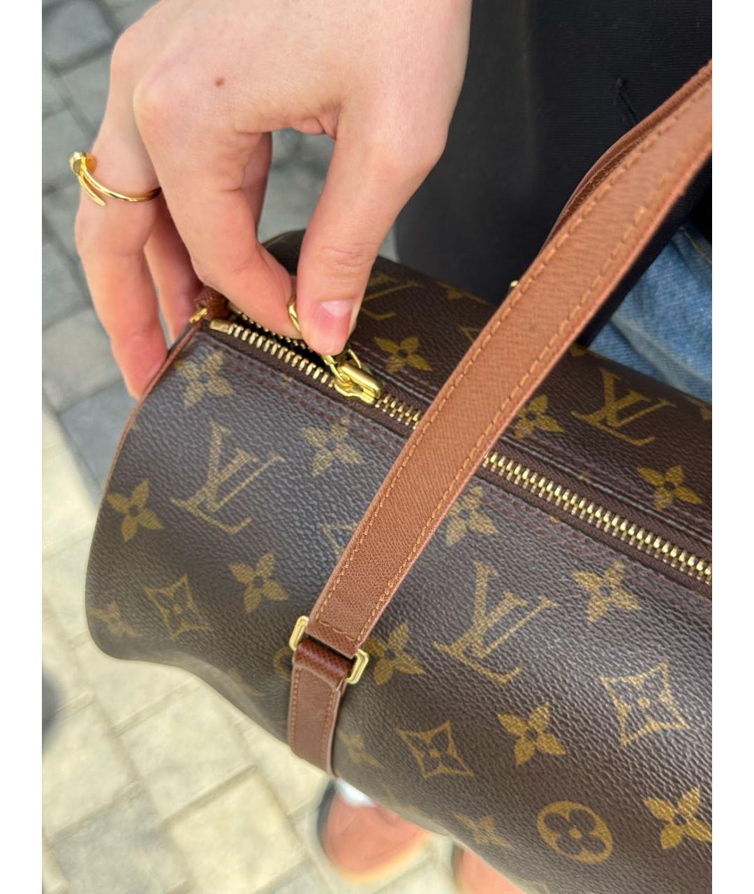 LOUIS VUITTON Коричневая сумка с короткими ручками, фото 8