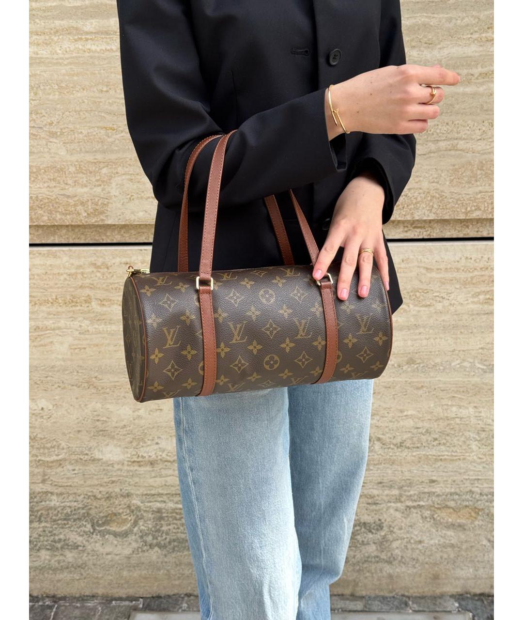 LOUIS VUITTON Коричневая сумка с короткими ручками, фото 6