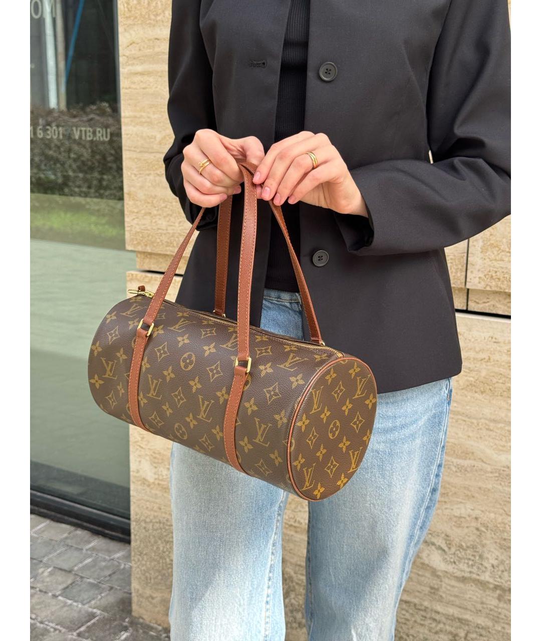 LOUIS VUITTON Коричневая сумка с короткими ручками, фото 7