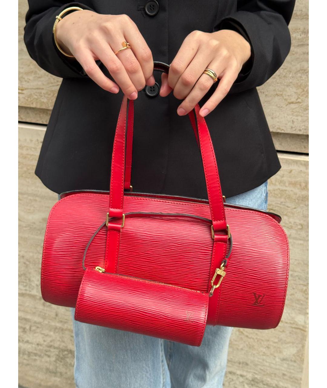 LOUIS VUITTON Красная сумка с короткими ручками, фото 6