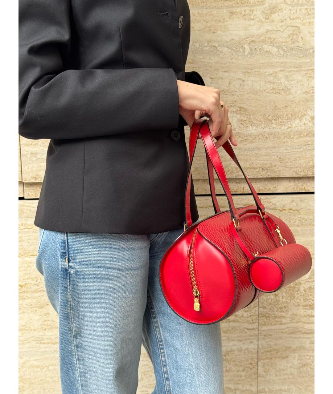 LOUIS VUITTON Красная сумка с короткими ручками, фото 8