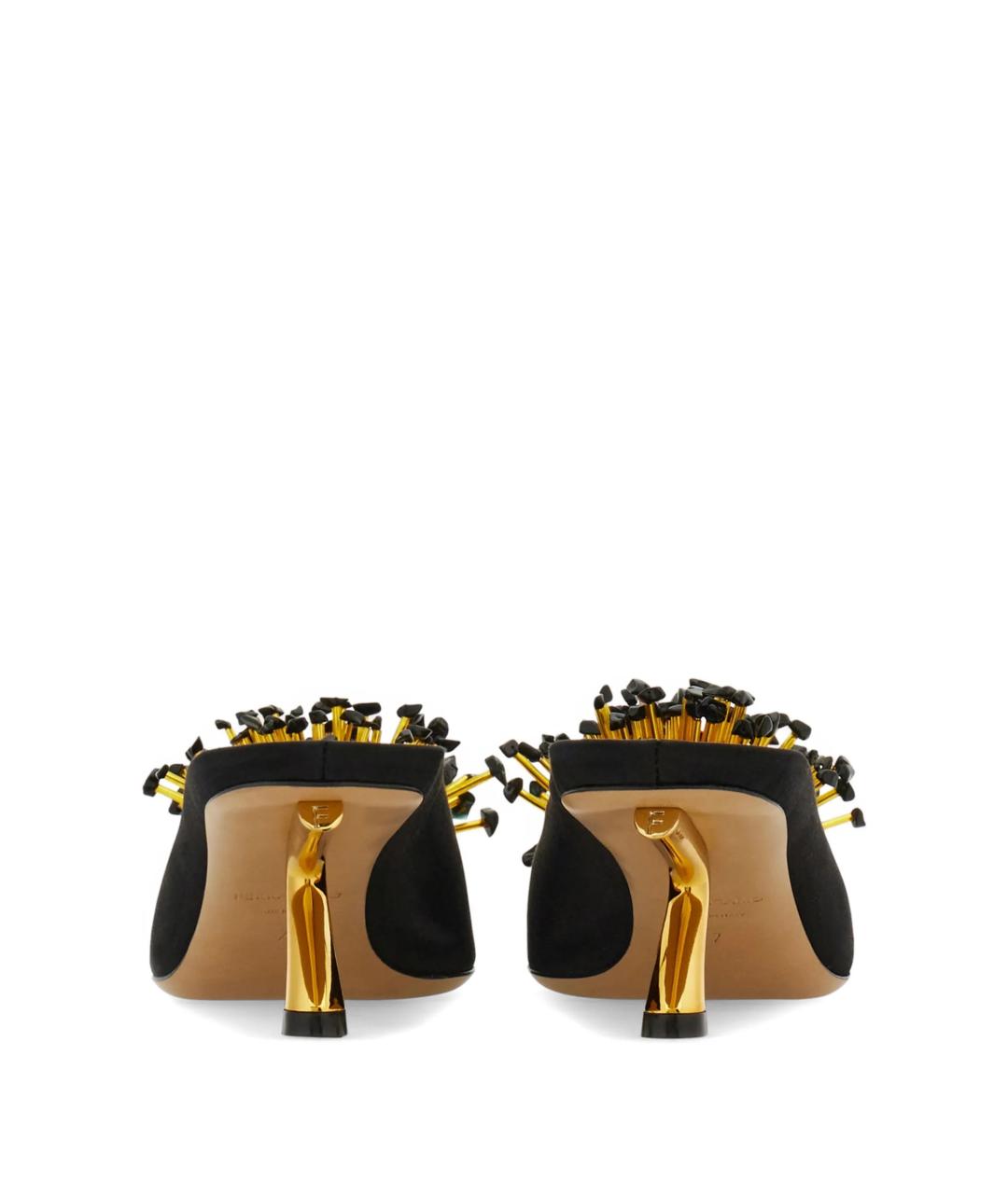 FERRAGAMO Черные кожаные мюли, фото 3