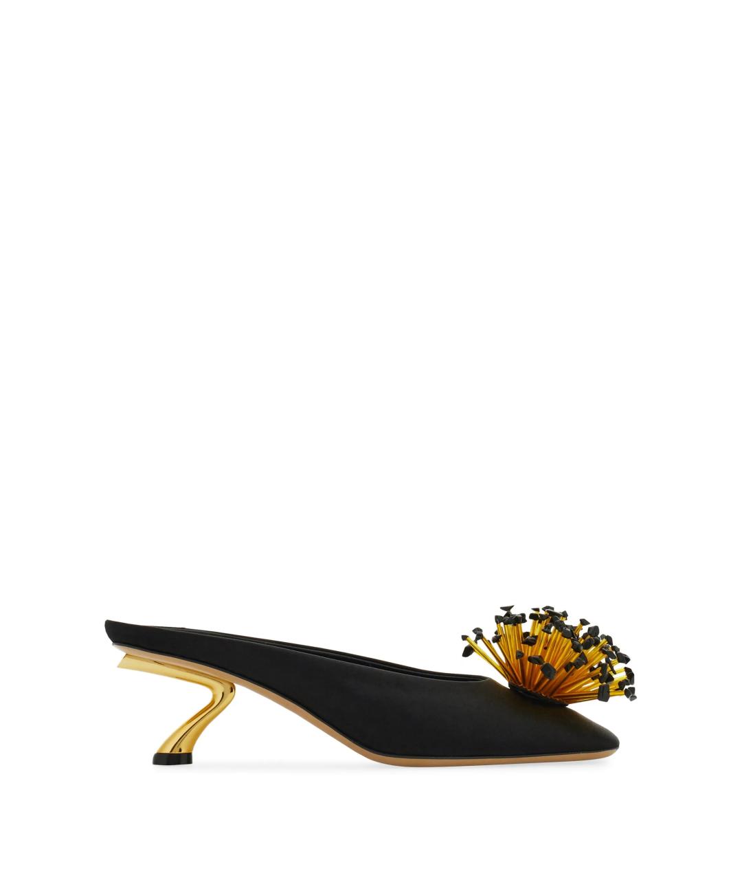 FERRAGAMO Черные кожаные мюли, фото 1