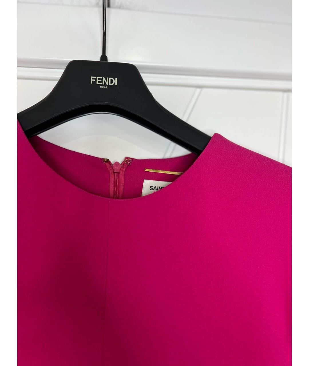 SAINT LAURENT Фуксия повседневное платье, фото 3