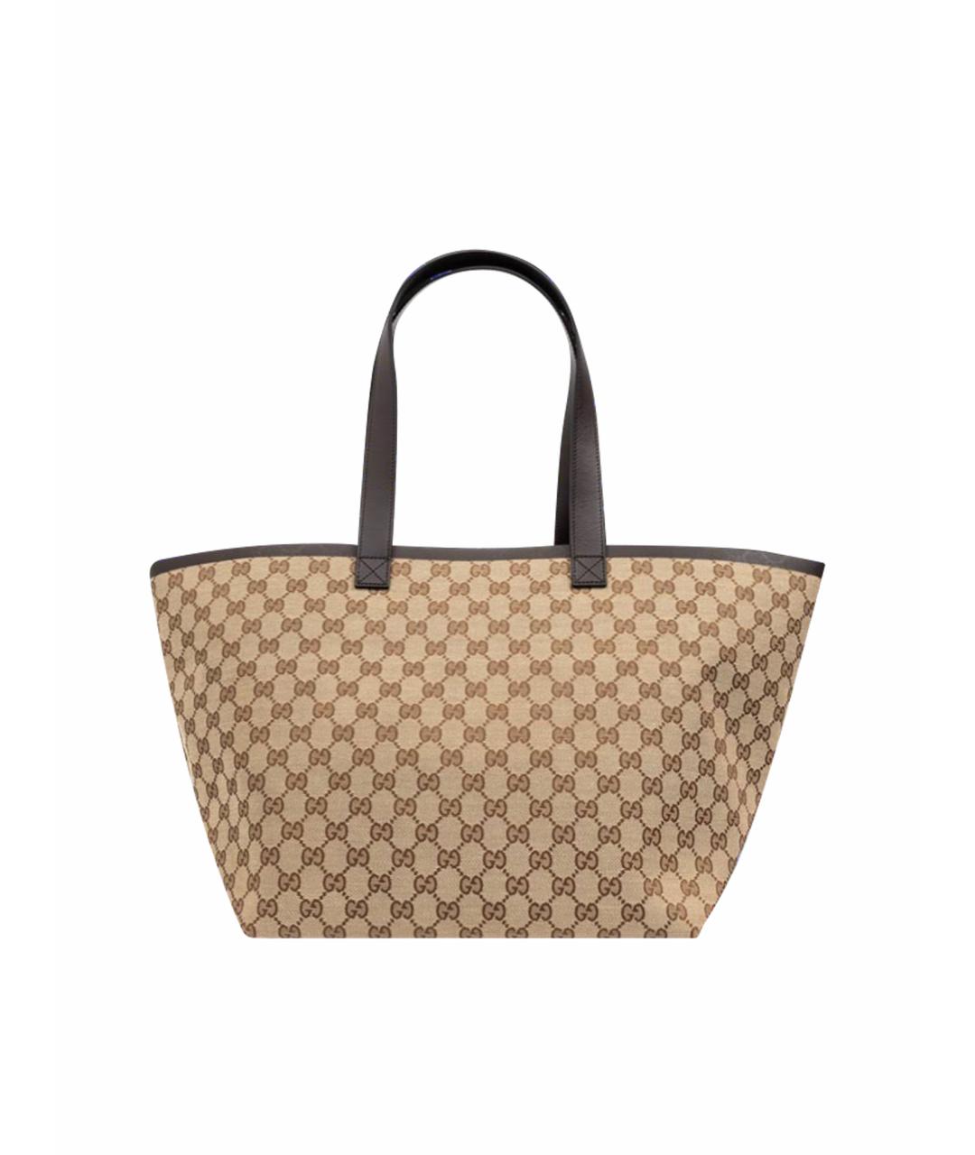 GUCCI Бежевая тканевая сумка тоут, фото 7
