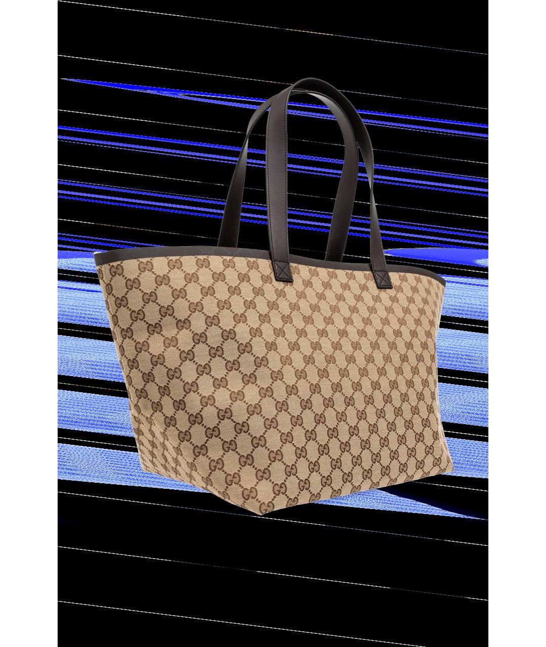GUCCI Бежевая тканевая сумка тоут, фото 2