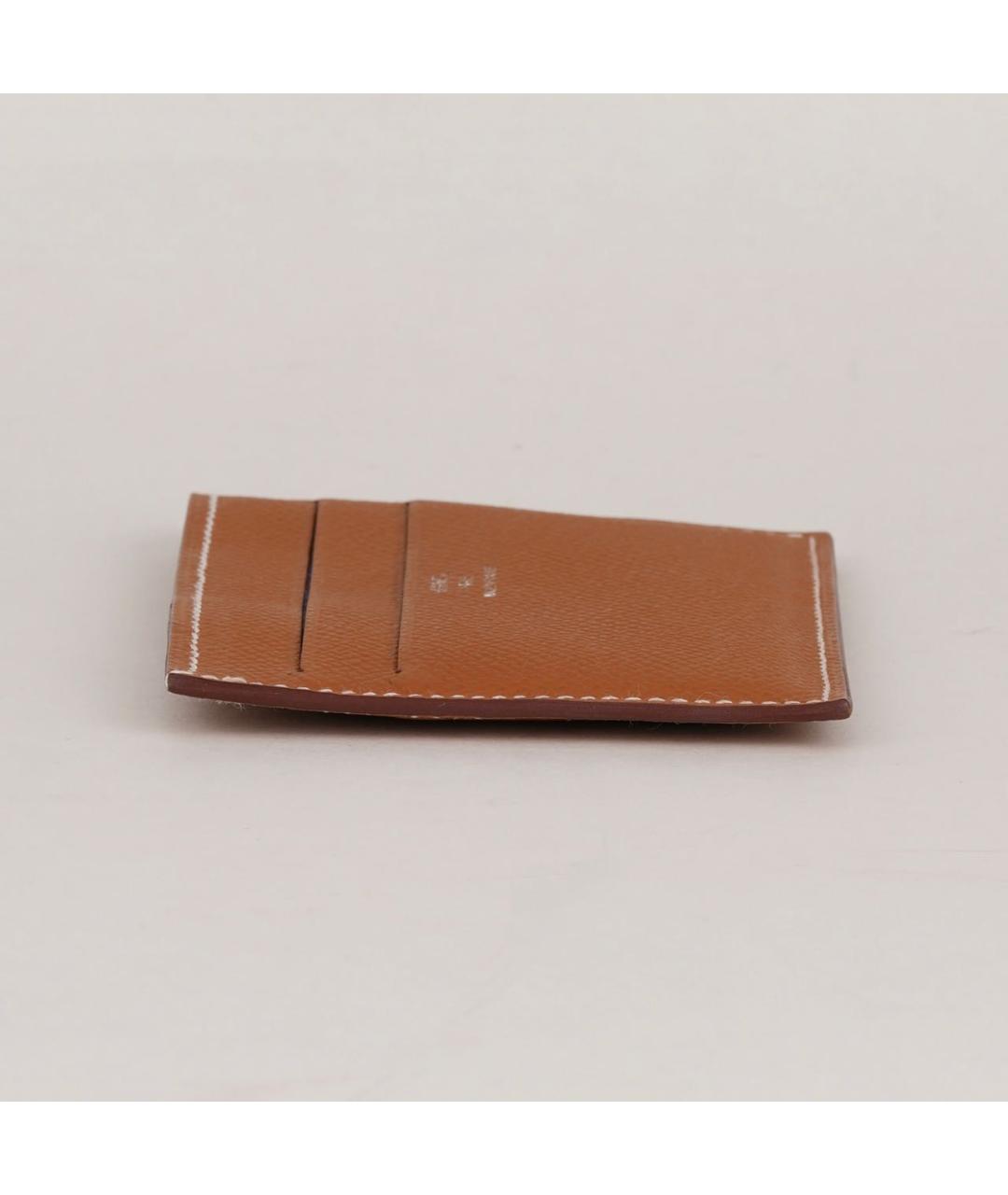 HERMES Коричневый кожаный кардхолдер, фото 5