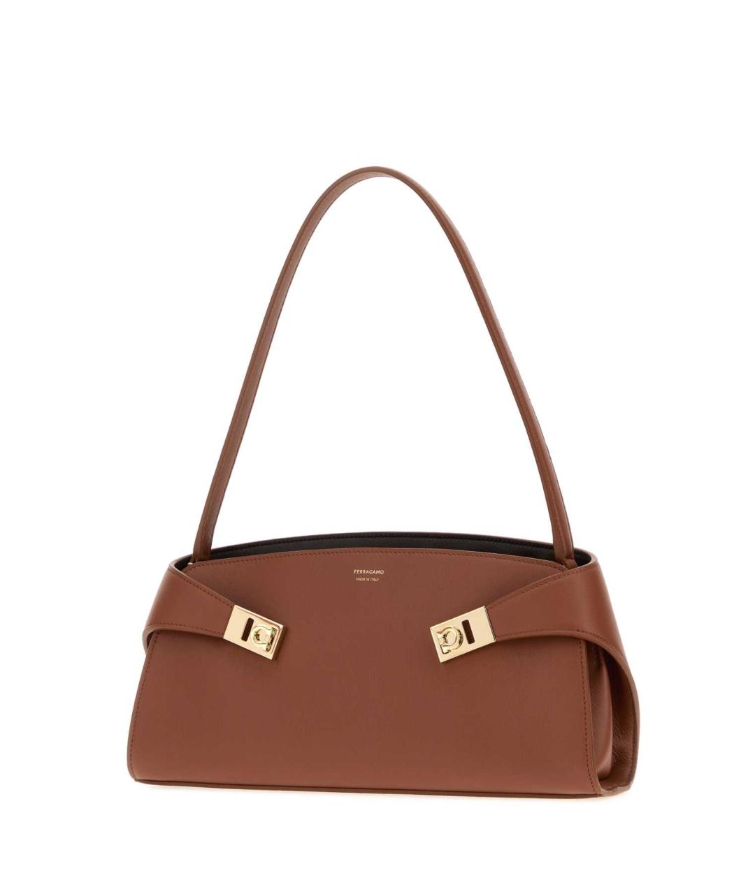 FERRAGAMO Коричневая кожаная сумка через плечо, фото 2