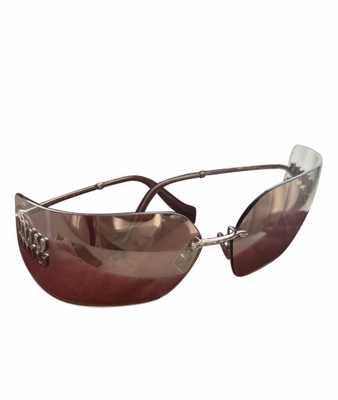 MIU MIU Бежевые металлические солнцезащитные очки, фото 1