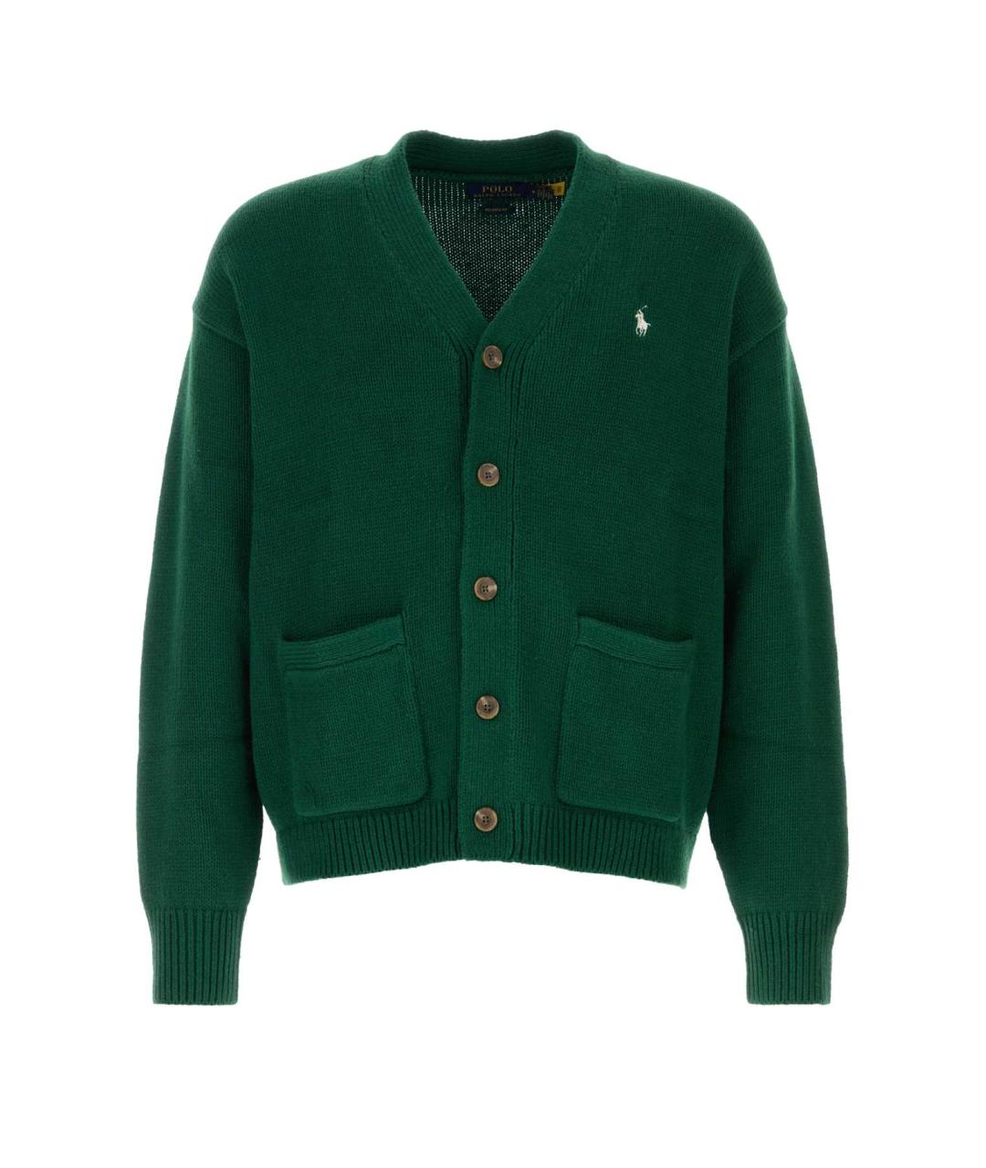 POLO RALPH LAUREN Зеленый хлопковый кардиган, фото 1