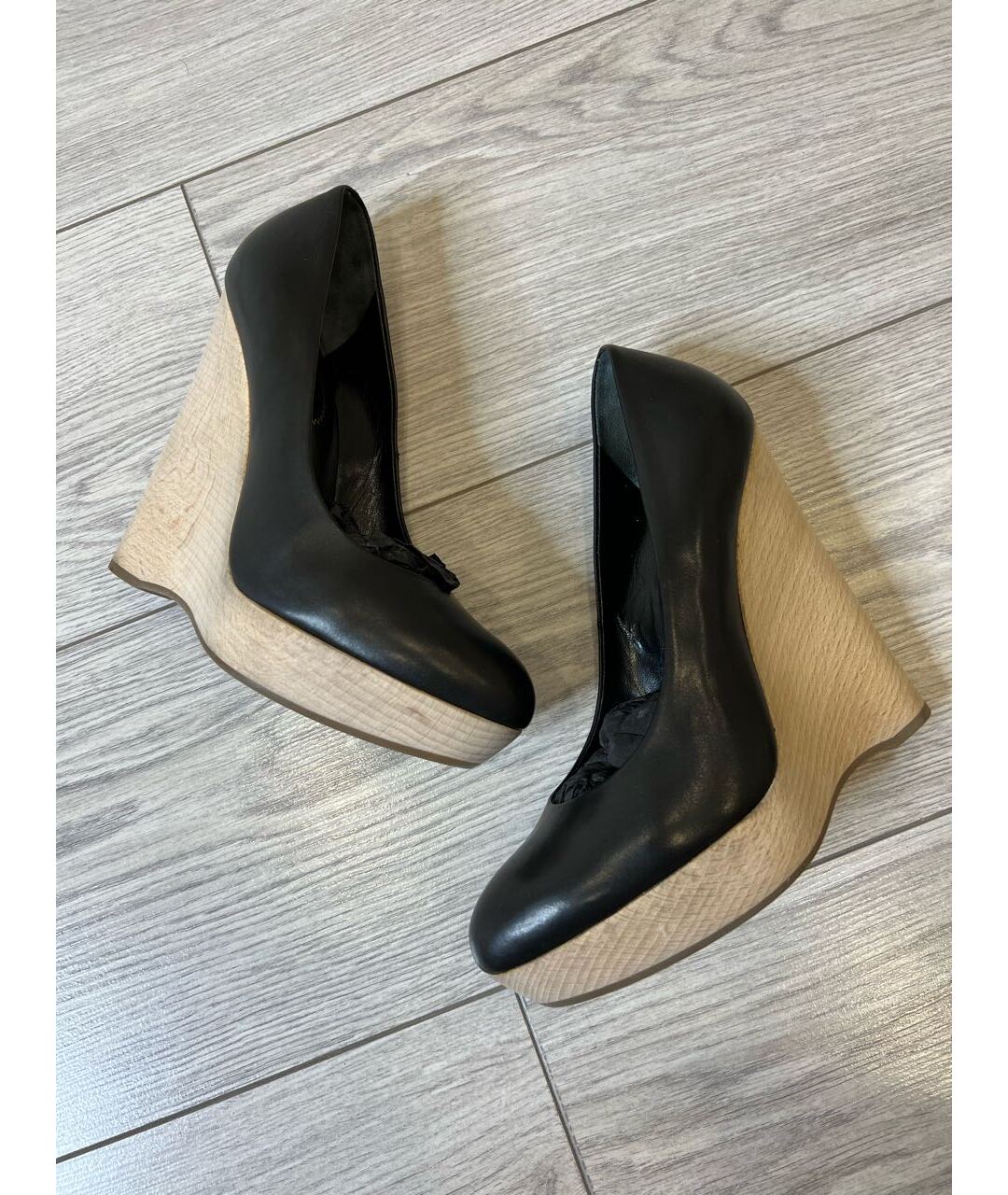 SAINT LAURENT Черные кожаные туфли, фото 5