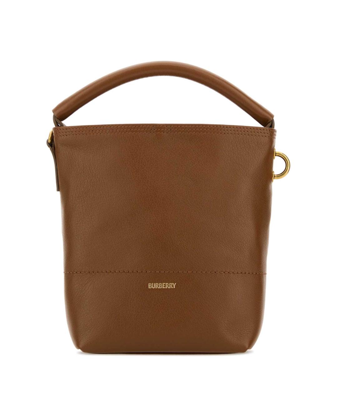 BURBERRY Коричневая кожаная сумка с короткими ручками, фото 1