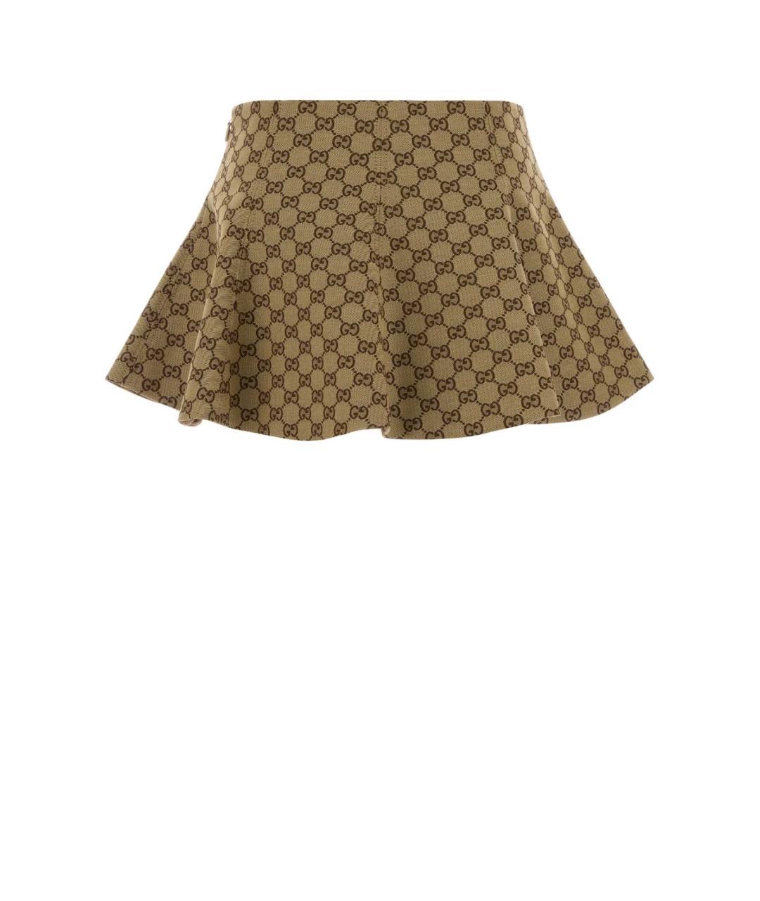 GUCCI Бежевая хлопковая юбка мини, фото 2