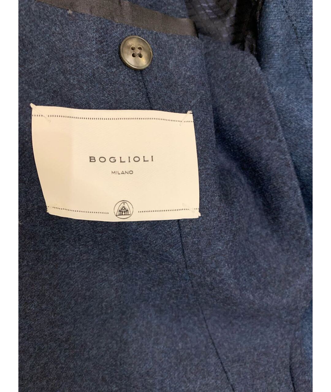 BOGLIOLI Темно-синий шерстяной пиджак, фото 3
