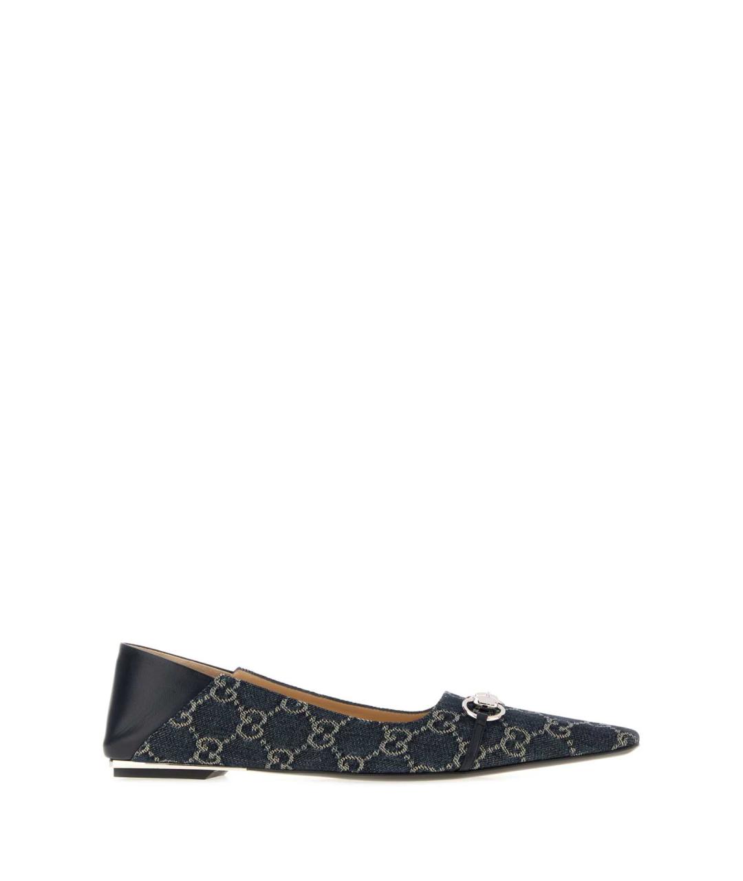 GUCCI Темно-синие текстильные балетки, фото 1