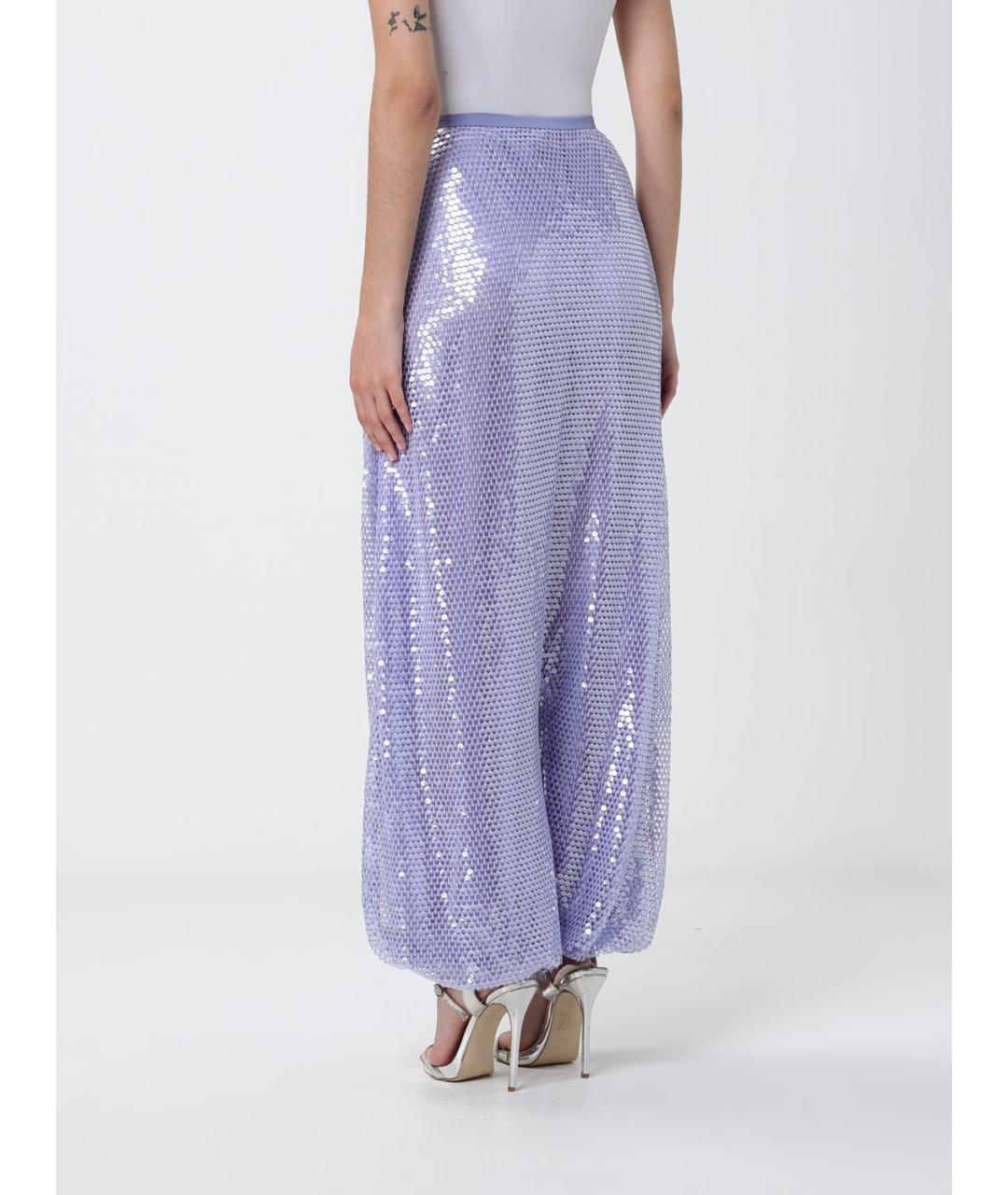 EMPORIO ARMANI Фиолетовые полиэстеровые прямые брюки, фото 2