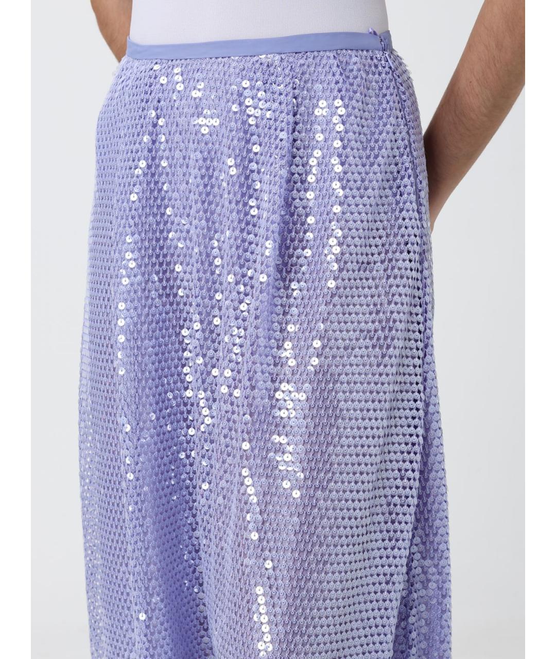 EMPORIO ARMANI Фиолетовые полиэстеровые прямые брюки, фото 3