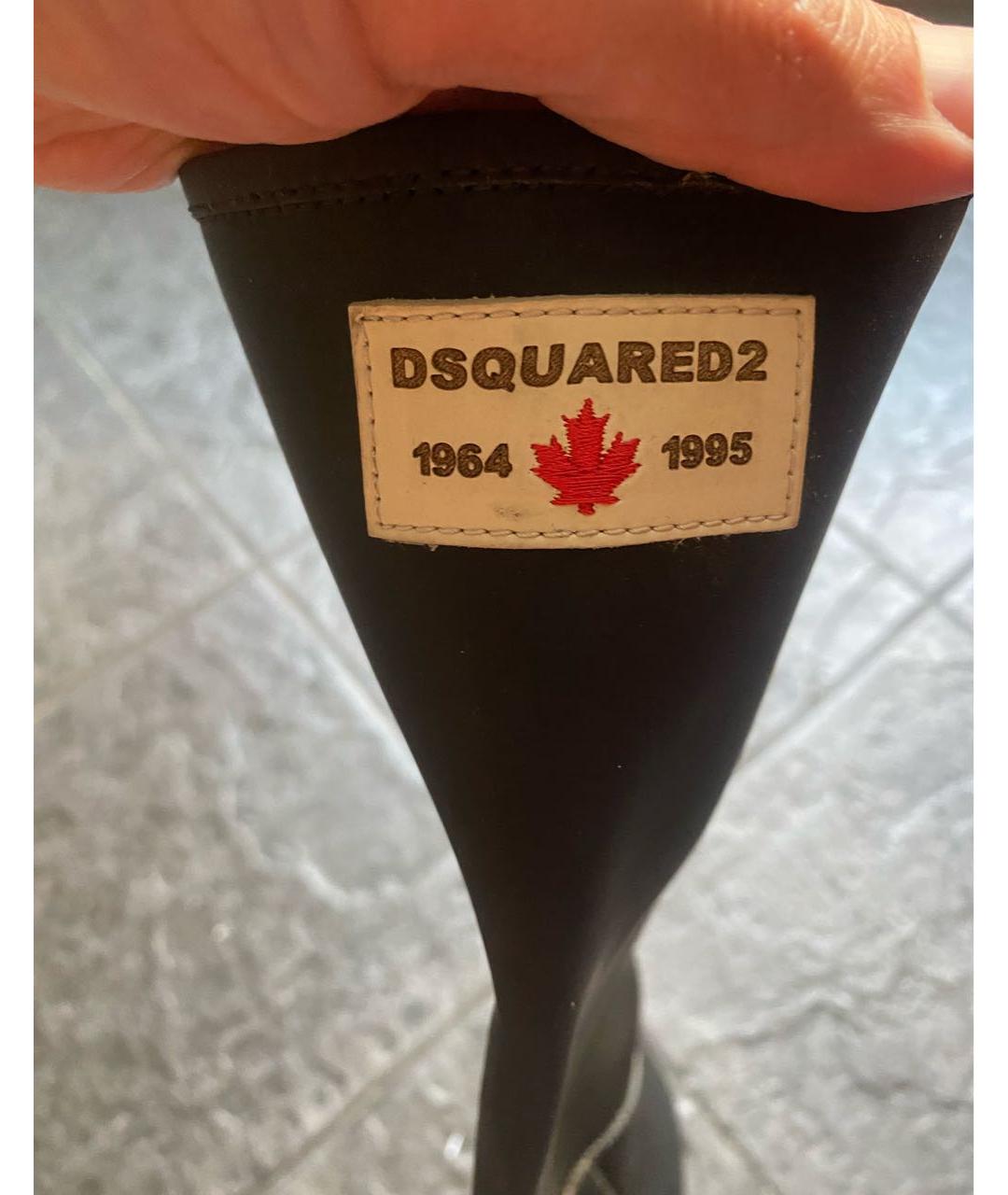 DSQUARED2 Черные резиновые сапоги, фото 3